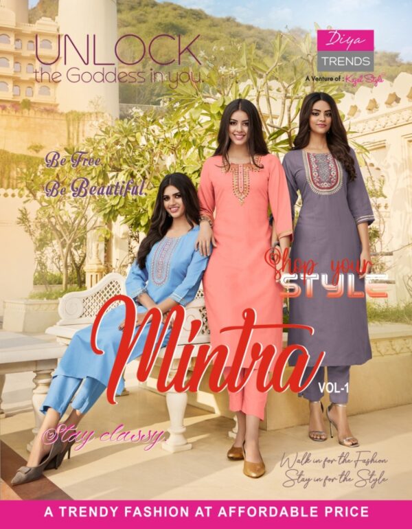 DIYA TRENDS MINTRA VOL 1 KURTIS MANUFACTURER SURAT