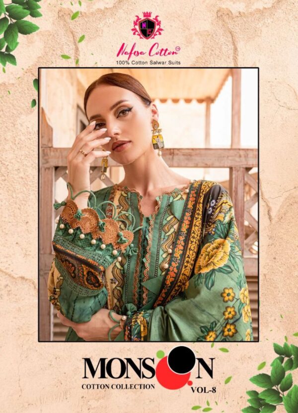 NAFISA COTTON MONSOON VOL 8 KARACHI SUITS AT WHOLESALE PRICE