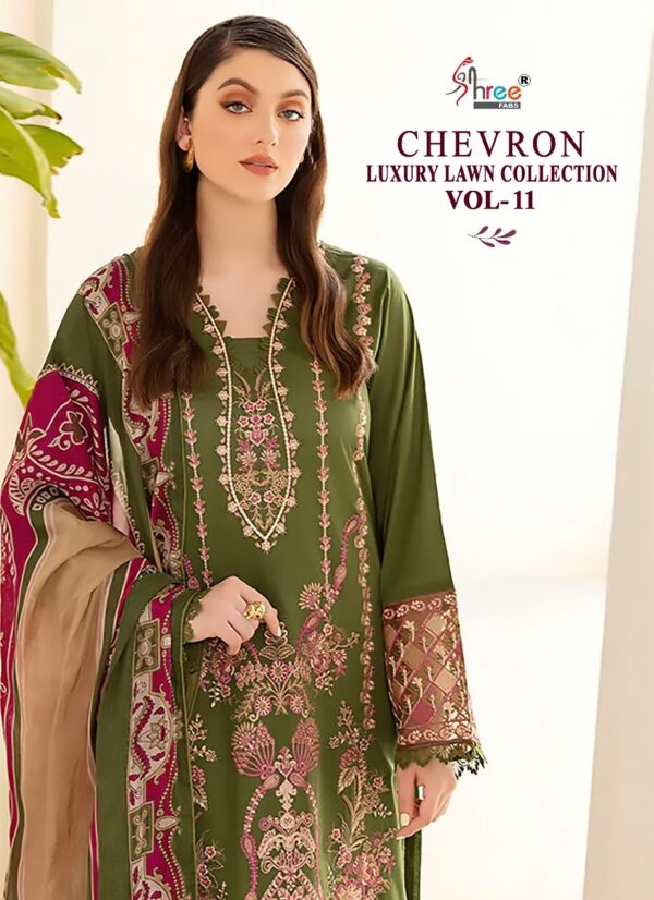 SHREE FABS CHEVRON LUXURY LAWN COLLECTION 11 PAKISTANI SUITS