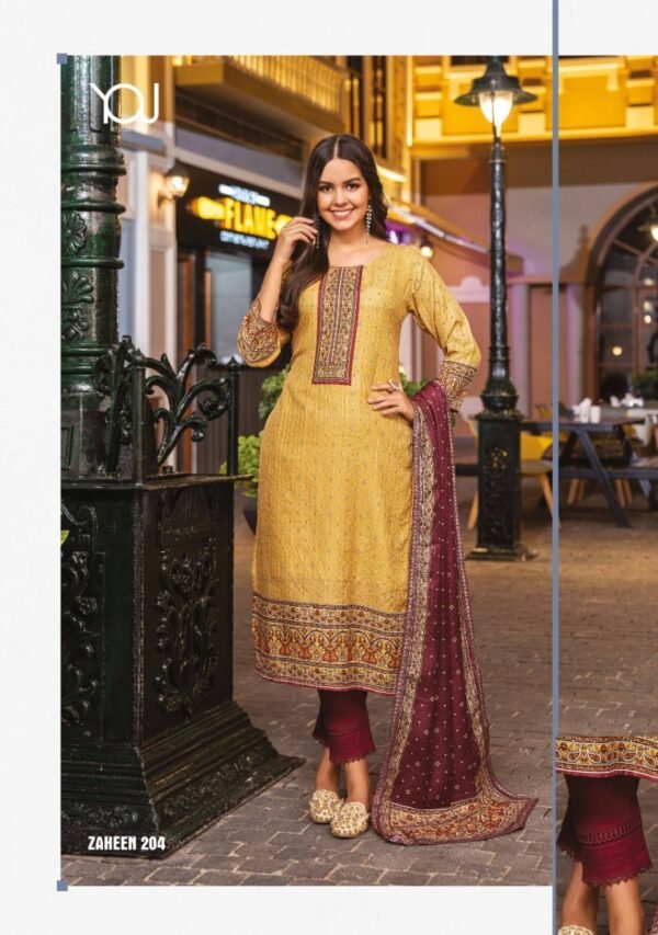 WANNA ZAHEEN VOL 2 KURTIS WITH DUPATTA AND PANTS SET - Image 5