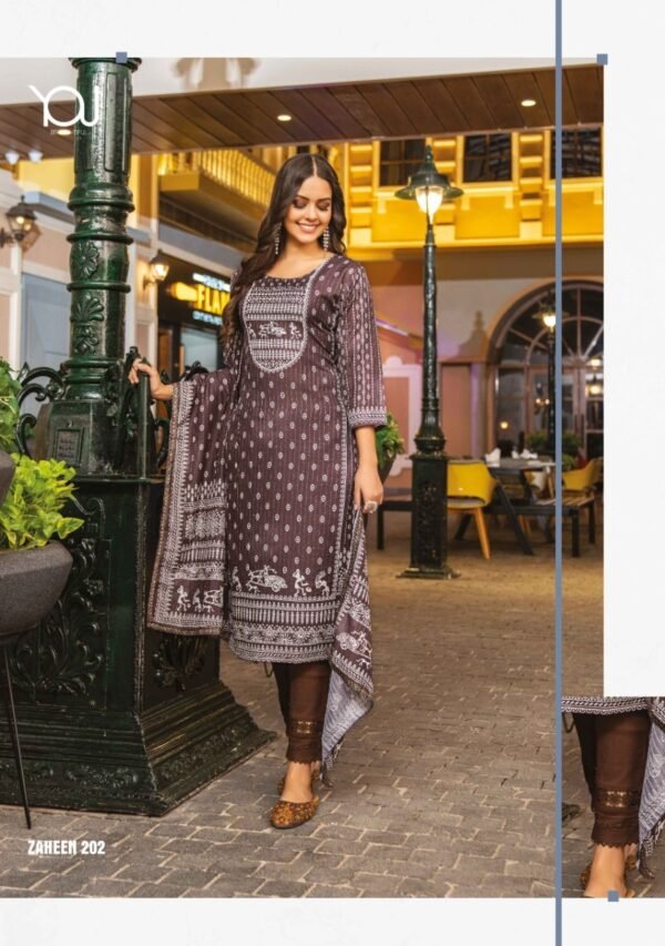 WANNA ZAHEEN VOL 2 KURTIS WITH DUPATTA AND PANTS SET - Image 7