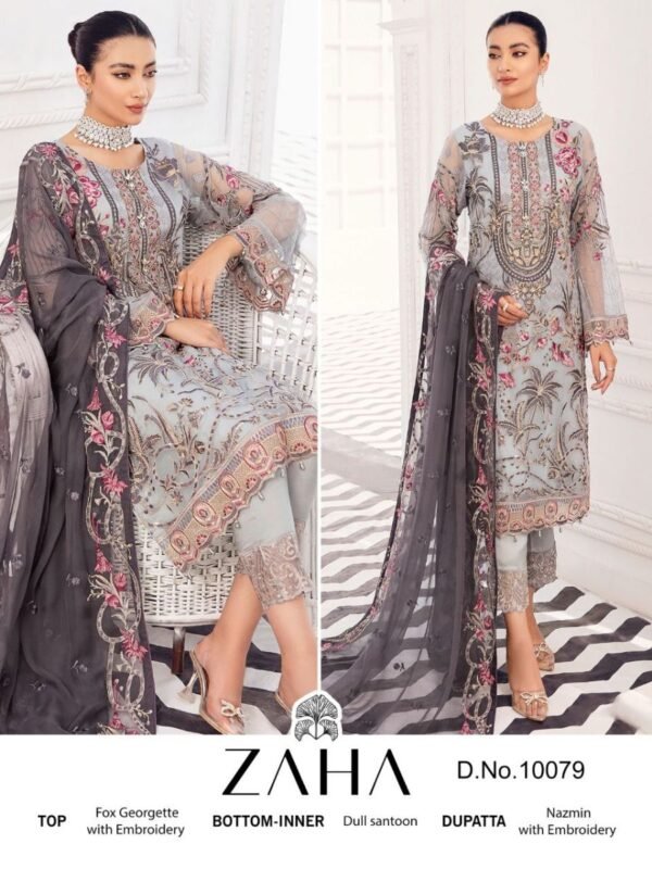 ZAHA RAMSHA VOL 5 10077 TO 10079 PAKISTANI SUITS CATALOGUE - Image 2