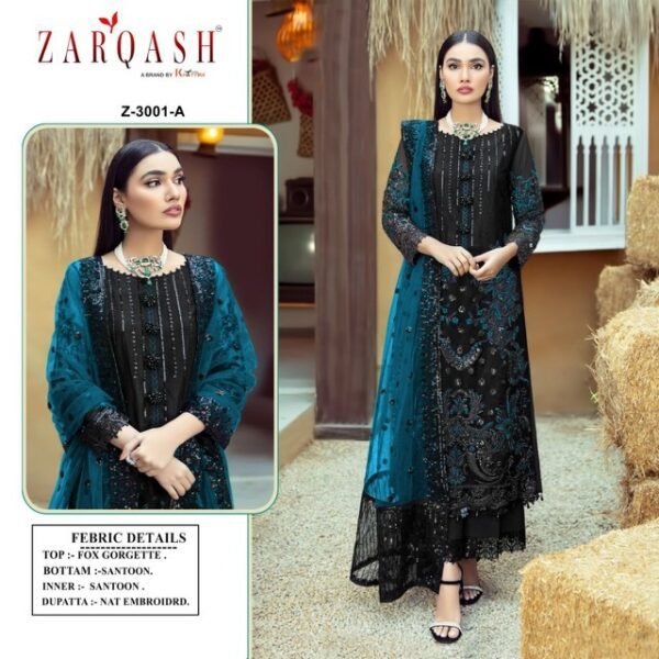 ZARQASH Z 3001 PAKISTANI SUITS MANUFACTURER - Image 3