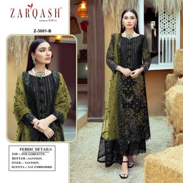 ZARQASH Z 3001 PAKISTANI SUITS MANUFACTURER - Image 10