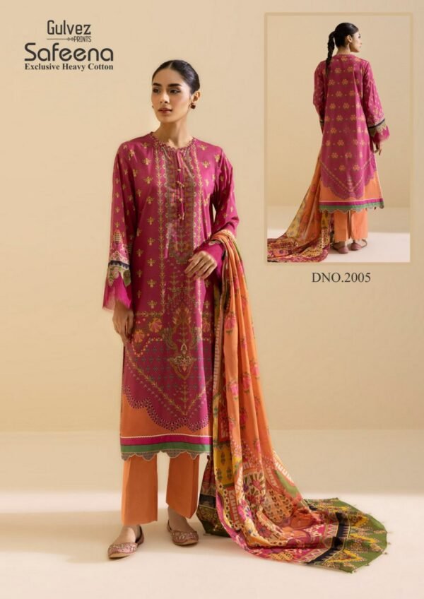 GULVEZ PRINTS SAFEENA VOL 1 KARACHI SUITS ONLINE SHOPPING - Image 2