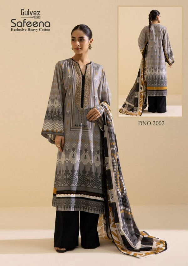 GULVEZ PRINTS SAFEENA VOL 1 KARACHI SUITS ONLINE SHOPPING - Image 9