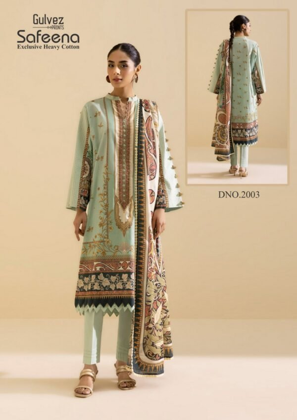 GULVEZ PRINTS SAFEENA VOL 1 KARACHI SUITS ONLINE SHOPPING - Image 8
