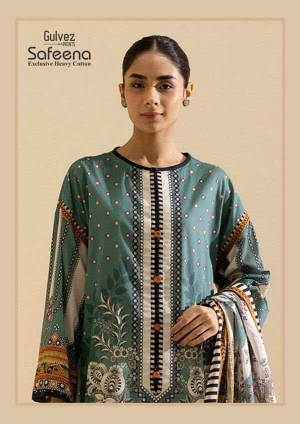 GULVEZ PRINTS SAFEENA VOL 1 KARACHI SUITS ONLINE SHOPPING - Image 6