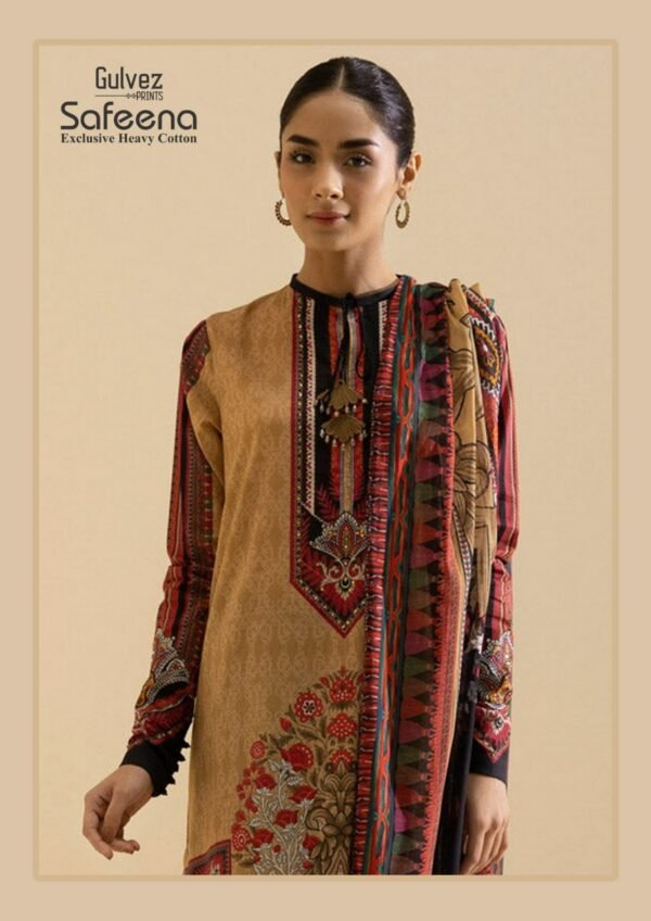 GULVEZ PRINTS SAFEENA VOL 1 KARACHI SUITS ONLINE SHOPPING - Image 4