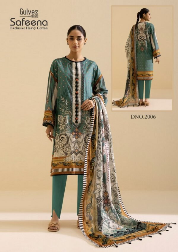 GULVEZ PRINTS SAFEENA VOL 1 KARACHI SUITS ONLINE SHOPPING - Image 3
