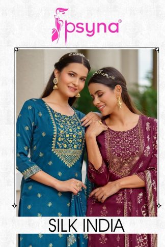 PSYNA SILK INDIA 1001 TO 1006 KURTIS MANUFACTURER IN SURAT