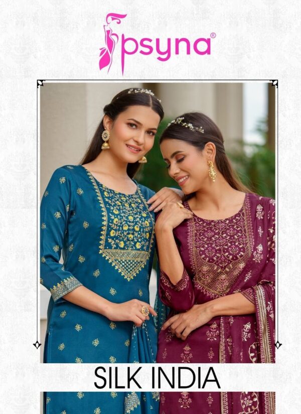 PSYNA SILK INDIA 1001 TO 1006 KURTIS MANUFACTURER IN SURAT