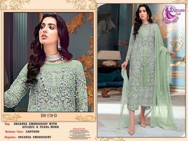 DINSAA SUIT DS 178 PAKISTANI SALWEAR SUITS WHOLESALER