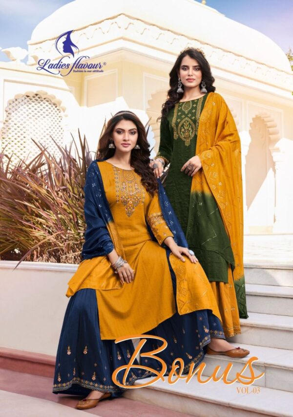 LADIES FLAVOUR BONUS VOL 3 FANCY SALAWR SUITS ONLINE