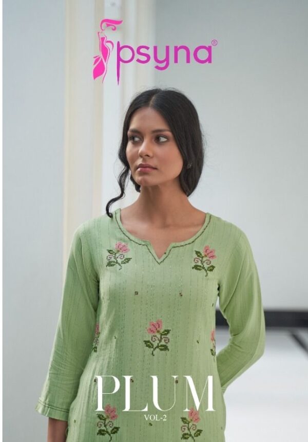 PSYNA PLUM EMBROIDERY KURTI AT BEST PRICE WHOLESALER