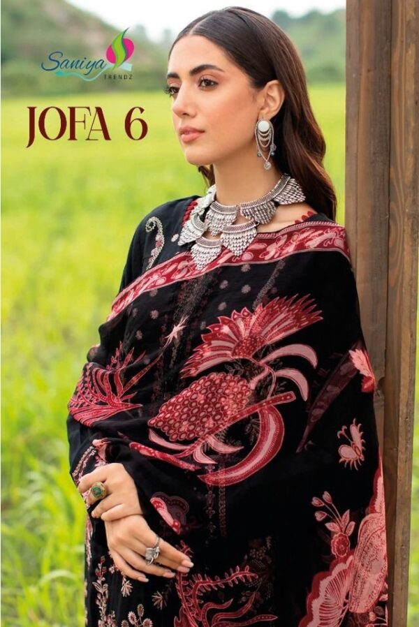 SANIYA TRENDZ JOFA VOL 6 CAMBRIC EMBROIDERY PAKISTANI SUITS WHOLESALE