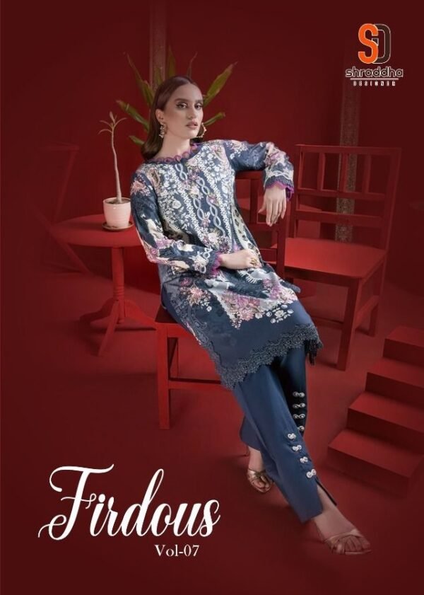SHRADDHA DESIGNER FIRDOUS VOL 7 7001 TO 7004 PAKISTANI SUITS ONLINE
