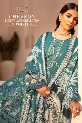 SHREE FABS CHEVRON LUXURY LAWN COLLECTION VOL 12 PAKISTANII SUITS WHOLESALER