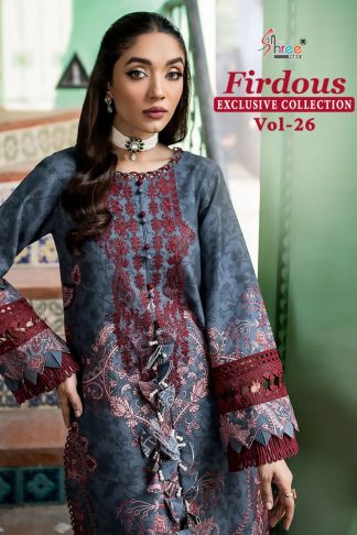 SHREE FABS FIRDOUS EXCLUSIVE COLLECTION VOL 26 PAKISTANI SUITS WHOLESALER