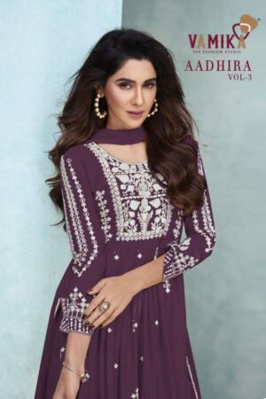 VAMIKA AADHIRA VOL 3 LAKHNAWI EMBROIDERY SALWAR SUTIS WHOLESALER