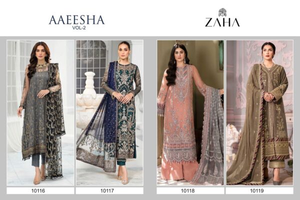 ZAHA AAEESHA VOL 2 PAKISTANI SALWAR SUIT WITH PRICE