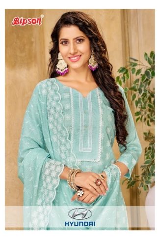 BIPSON HYUNDAI 2140 COTTON EMBROIDERY SUITS WHOLESALER