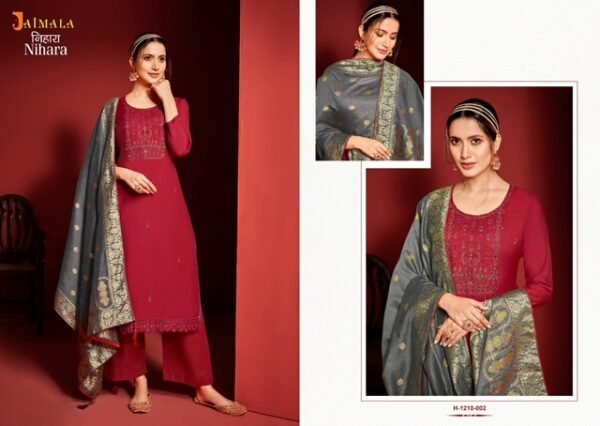 JAIMALA NIHARA H 1210 VISCOSE CHANDERI LATEST SALWAR SUITS ONLINE - Image 2