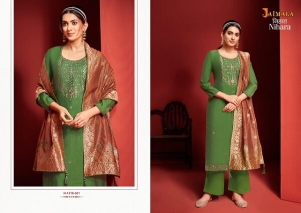 JAIMALA NIHARA H 1210 VISCOSE CHANDERI LATEST SALWAR SUITS ONLINE - Image 4