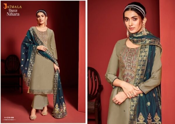 JAIMALA NIHARA H 1210 VISCOSE CHANDERI LATEST SALWAR SUITS ONLINE - Image 5