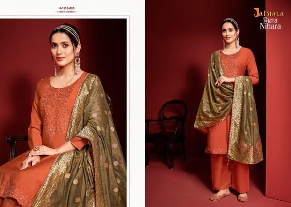 JAIMALA NIHARA H 1210 VISCOSE CHANDERI LATEST SALWAR SUITS ONLINE - Image 7