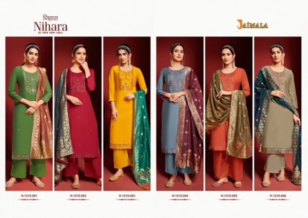 JAIMALA NIHARA H 1210 VISCOSE CHANDERI LATEST SALWAR SUITS ONLINE