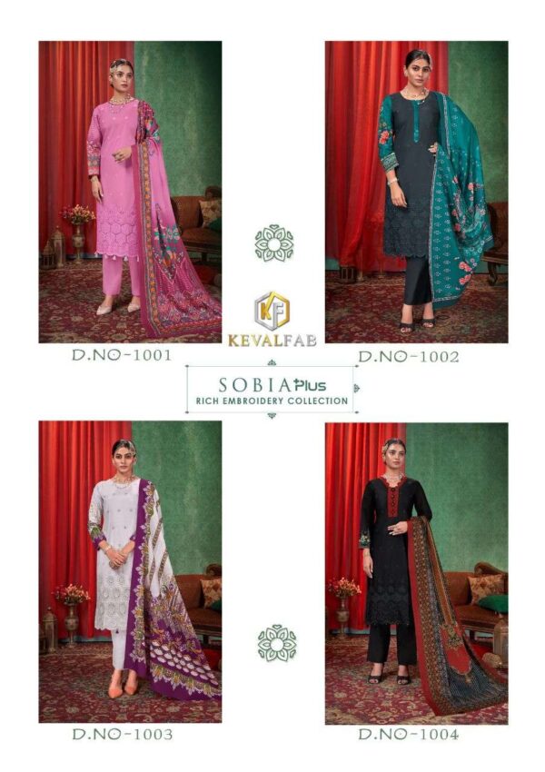 KEVAL FAB 1001 TO 1004 SOBIA NAZIR PAKISTANI KARACHI SUITS WHOLESALER