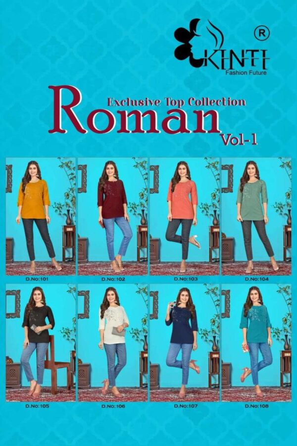 KINTI ROMAN VOL 1 LYCRA STRECTCHABLE SHORT KURTI ONLINE