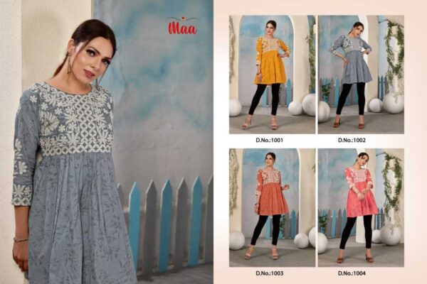 MAA CREATION ALORA COTTON PRINTED SHORT KURTI ONLINE