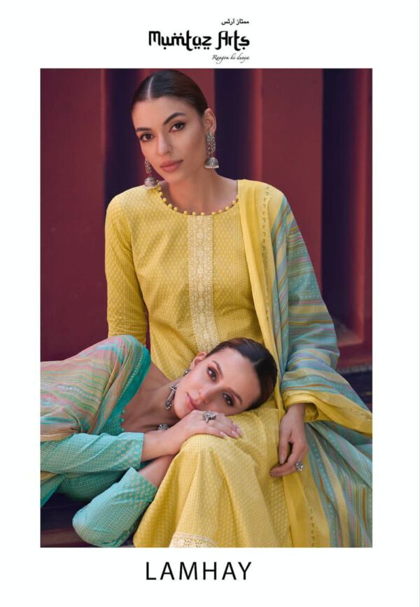 MUMTAZ ARTS LAMHAY 24001 TO 24008 WHOLESALER OF PAKISTANI SUITS