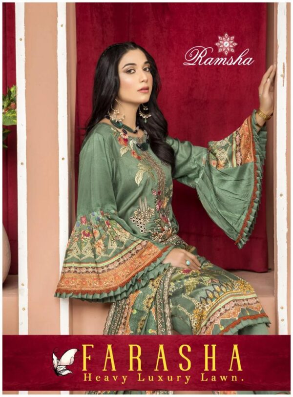 RAMSHA FARASHA LUXURY LAWN PAKISTANI SUITS ONLINE SHOPPING