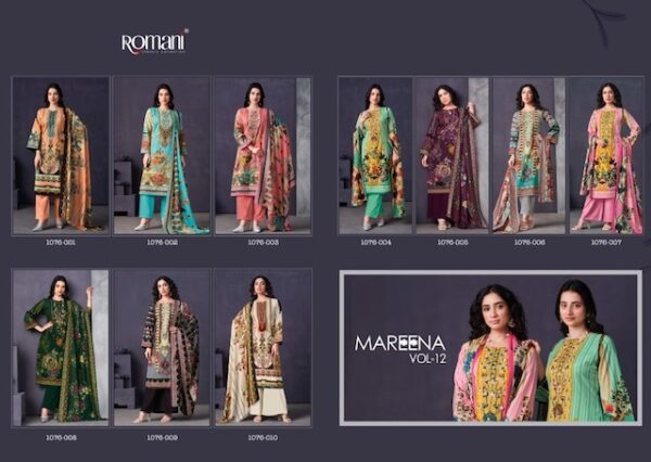 ROMANI MAREENA VOL 12 SOFT COTTON DIGITAL PRINTED SUITS CATLOGUE