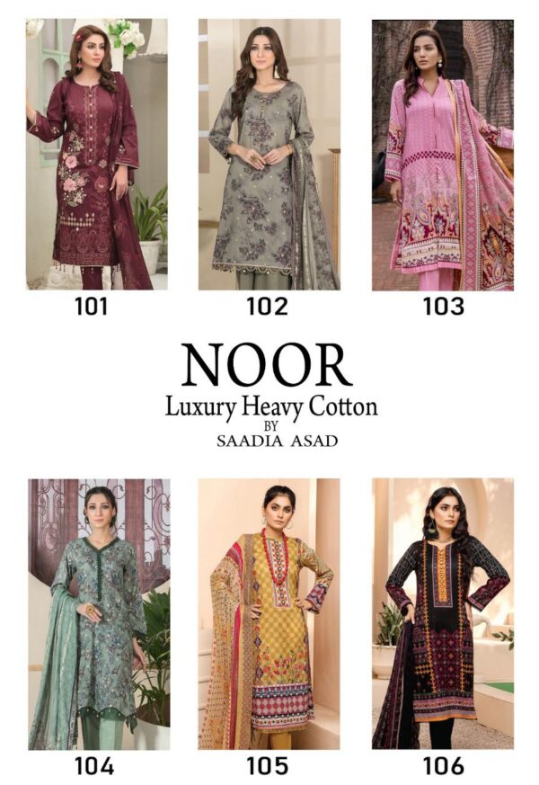 SAADIA ASAD NOOR LUXURY HEAVY COTTON READYMADE PAKISTANI LAWN SUITS WHOLESALE