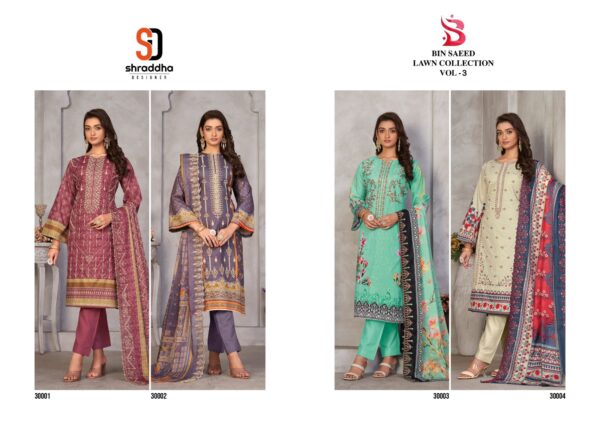 SHARADDHA DESIGNER BIN SAEED VOL 3 30001 TO 30004 COTTON WHOLESALE PAKISTANI SUITS