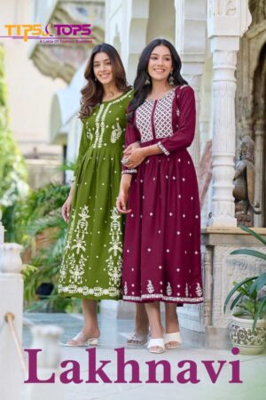 TIPS TOPS LAKHNAVI READYMADE COTTON KURTI ONLINE WHOLESALER