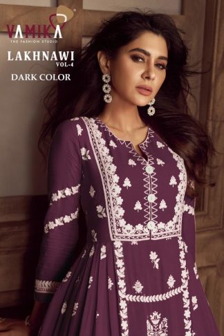 VAMIKA LAKHNAVI VOL 4 D.NO.1023F 1023J DARK COLOR CATALOGUE SUITS ONLINE