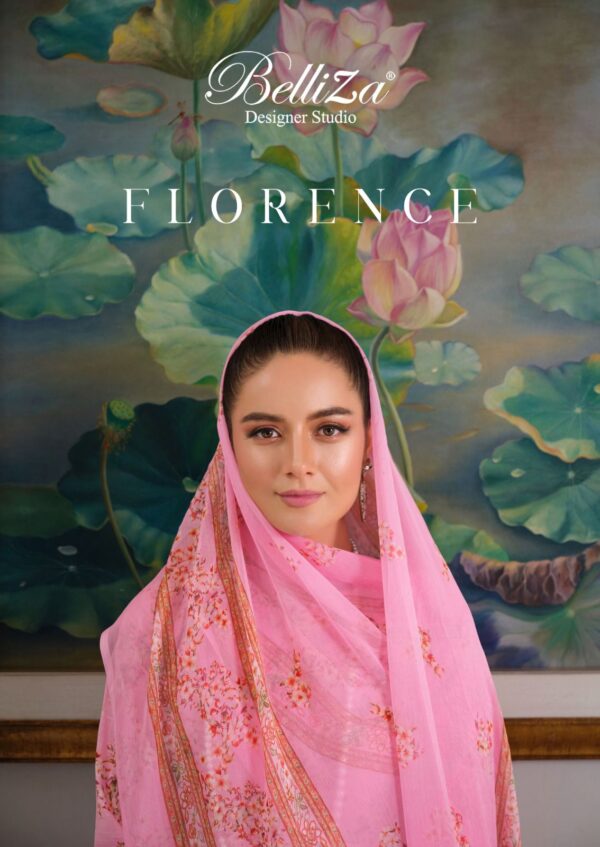 BELLIZA FLORENCE COTTON LINEN DIGITAL PRINT SUITS ONLINE SUPPLIER SURAT