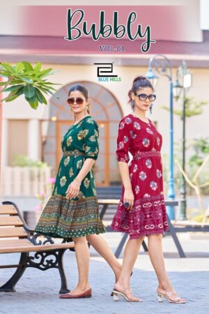 BLUE HILLS BUBBLY VOL 1 RAYON TUNICS NEW COLLECTION DESIGNER WHOLESALE