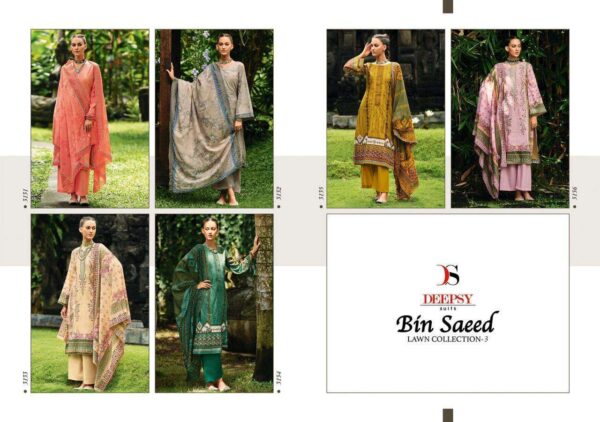 DEEPSY BIN SAEED VOL 3 SERIAL 3151 TO 3155 PAKISTANI SUITS WHOLESALE