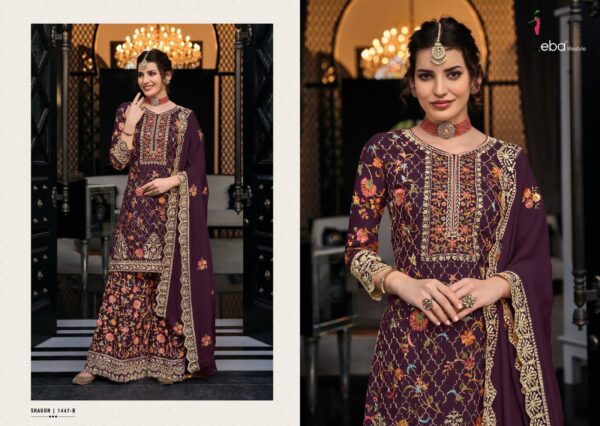 EBA LIFESTYLE SHAGUN COLOR EDITION 6 D.NO.1447 BCD PLAZZO SUITS ONLINE