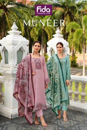 FIDA MUNEER COTTON LINEN PRINTED SALWAR SUITS WHOLESALE
