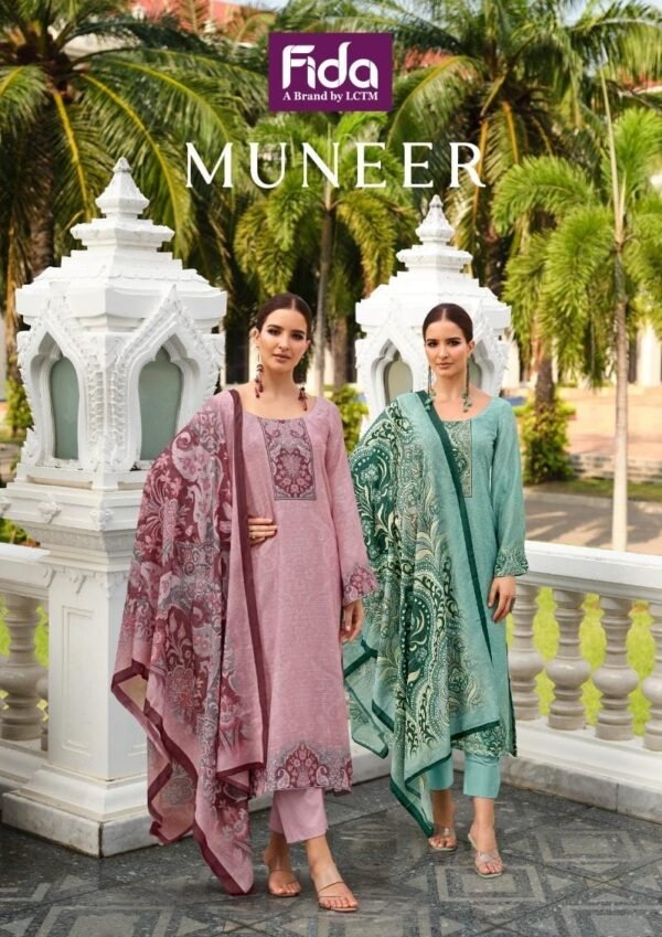 FIDA MUNEER COTTON LINEN PRINTED SALWAR SUITS WHOLESALE