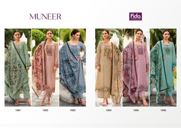 FIDA MUNEER COTTON LINEN PRINTED SALWAR SUITS WHOLESALE - Image 8