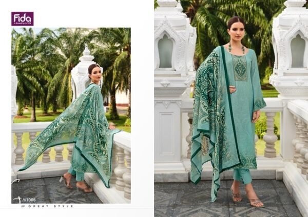 FIDA MUNEER COTTON LINEN PRINTED SALWAR SUITS WHOLESALE - Image 2