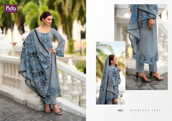 FIDA MUNEER COTTON LINEN PRINTED SALWAR SUITS WHOLESALE